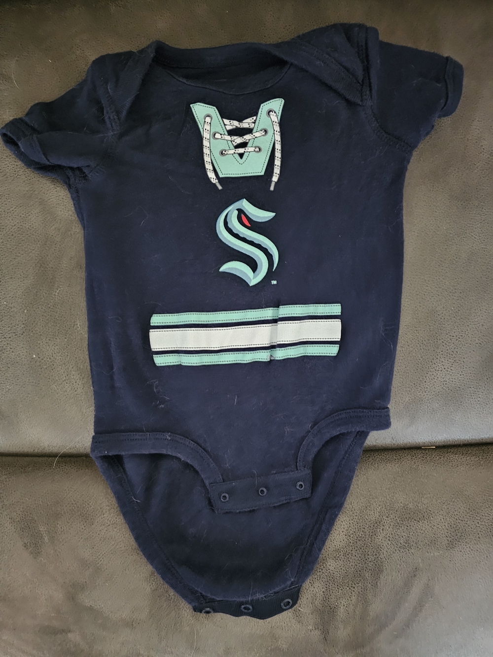 Carter's Navy One-Piece Bodysuit with Mint Green Accents